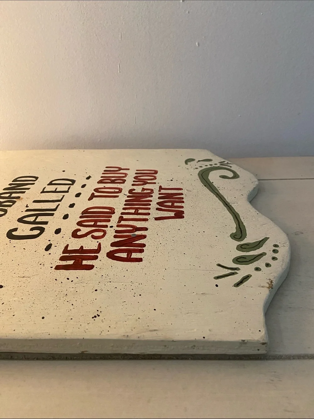 Handmade Decorative Distressed Wooden Hand Painted Sign Vintage Rustic